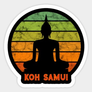 Koh Samui Buddha Silhouette On A Rainbow Of Colors Sticker